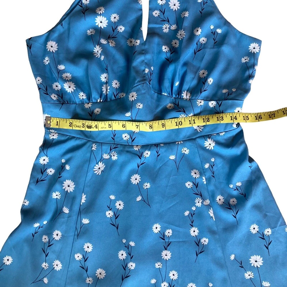 Parker Size Large Blue Floral Halter Mini Dress MSRP $338 NWOT - Picture 8 of 8